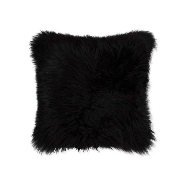 Decor 18 x 18 in. Curly Single Sheepskin Area RugBlack 328287